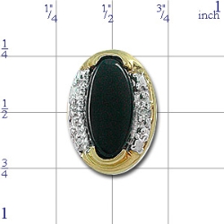 N322 14K FAC ONYX 2 DIAMOND SLIDE 